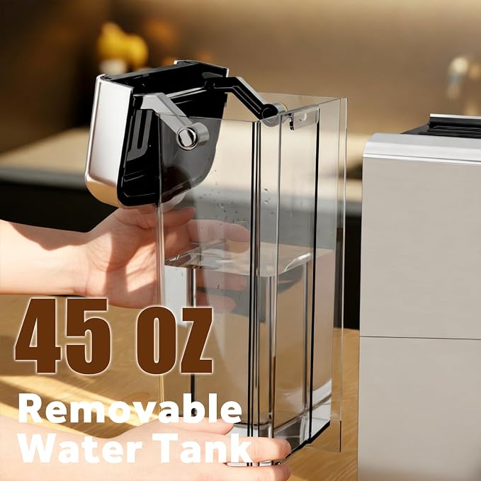Kndko 20 Bar Espresso Machine, Espresso Maker with Milk Frother Steam Wand, Removable 45oz Water Tank, Compact Latte & Cappuccino Maker for Home & Office, Stainless Steel Color