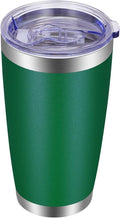 VEGOND 20oz Tumbler with Lid and Straw Stainless Steel Tumbler Cup Vacuum Insulated Double Wall Travel Coffee Mug Powder Coated Coffee Cup, Dark Green, 1 Pack