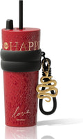 24 oz Tumbler with Lid and Straw, Insulated Coffee Mug Leak Proof, Portable Iced Travel Water Bottle, Reusable Thermal Coffee Cup, Gifts for Women, Red