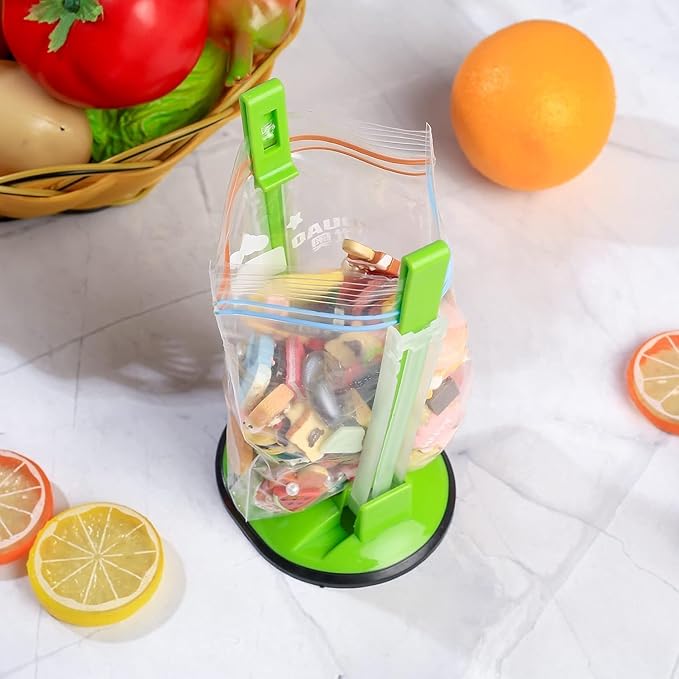 Baggy Rack, Freezer Bag Holder Stand, Adjustable Food Storage Holders, Plastic Food Prep Bag/Zip Lock Bag Holder Stand, for Meal Prep Bag, Kitchen Gadget