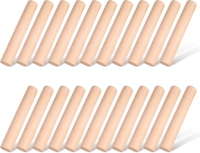 Patelai 20 Pieces Small Wooden Rolling Pin, Dumpling Dough Roller Wooden Mini Rolling Pins Kitchen Utensil Tool for Fondant, Pasta, Bread, Pastry, Cookies, Pizza, Pie, Cylinder Style, 6.3 Inch