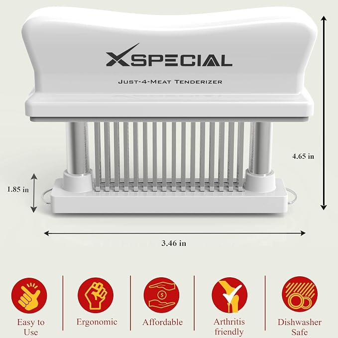 KITCHEN MEAT TENDERIZER TOOL – 48-Blade Professional-Grade: Transform Tough Cuts into Juicy, Flavorful Masterpieces | Rust-Free Stainless Steel | Dishwasher Safe | Perfect for Steak, Chicken & Pork