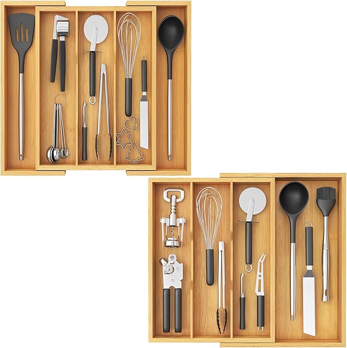 Lifewit Utensil Organizer for Kitchen Drawer Utensil Drawer Organizer