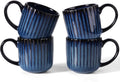 famiware Coffee Mugs Set of 4, Starlight 11 oz Mug Cup Set with Handle for Coffee, Tea, Cocoa, Milk - Ceramic Stoneware Mug Set, Nebulas Blue