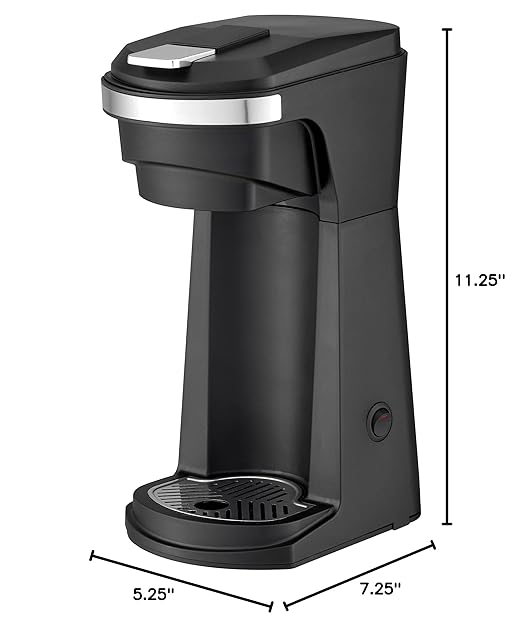Newhouse Single Serve Coffee Maker compatible with K-cups Water Reservoir, Versatile Ground Coffee & K-Cup Compatibility, Adjustable Tray for Travel Mugs