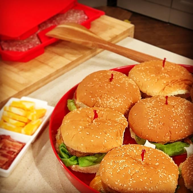 Shape+Store Burger Master Innovative 8-in-1 Burger Press & Freezer Container Makes 8 Quarter-Pound Burgers 32 Oz., Tasty Amazing Burgers, Easy-To-Clean & Dishwasher Safe