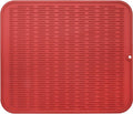 MicoYang Silicone Dish Drying Mat for Multiple Usage,Easy clean,Eco-friendly,Heat-resistant Silicone Mat for Kitchen Counter or Sink,Refrigerator or Drawer Liner Red XL 18 inches x 16 inches