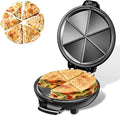 Electric Quesadilla Maker, 9.5'' Quesadilla Press with Easy Slice 6 Wedge, Non Stick Surface, Locking Latch For Extra Stuffing, Grilled Cheese Corn Flour Tortilla Snacks