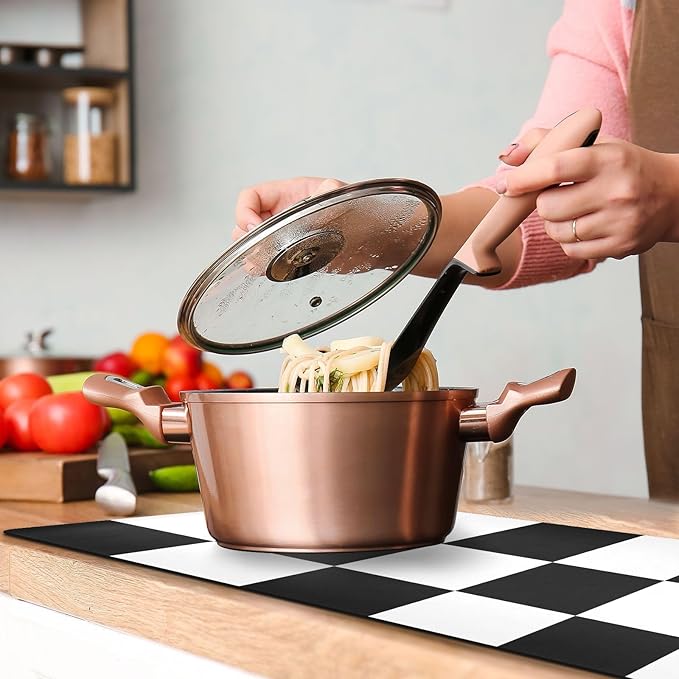 Heat Resistant Table Runner Trivet for Hot Pots and Pans 39 x 12 Inch Long Hot Pad Decorative Table Protector for Kitchen Countertop Checkered Black and White
