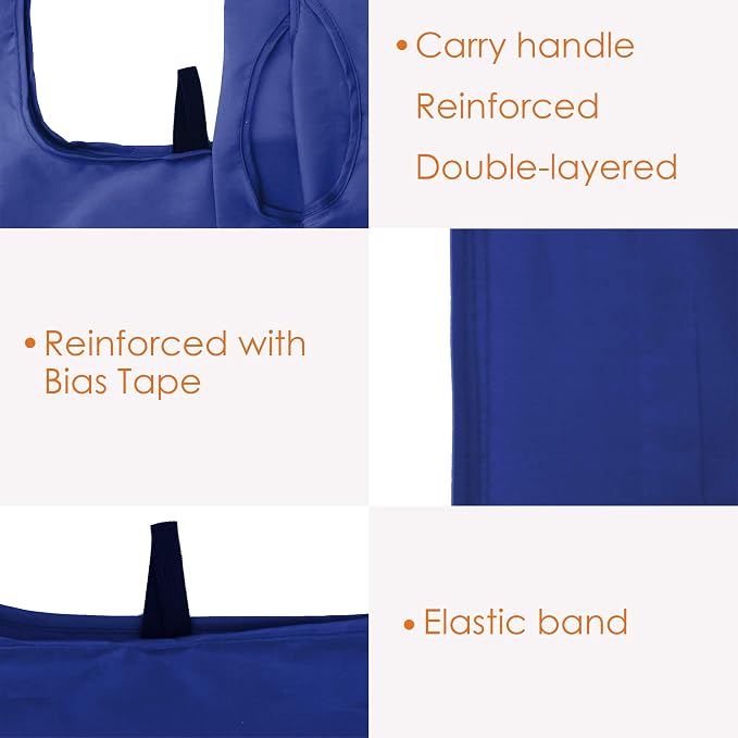 BeeGreen Reusable Shopping Bags with Handles - 12 Pack Foldable Polyester Tote Bags Bulk with Zipper Pouch, Travel Tote Cloth Bag for Women Holiday Beach, Washable Reusable Gift Bag for Groceries