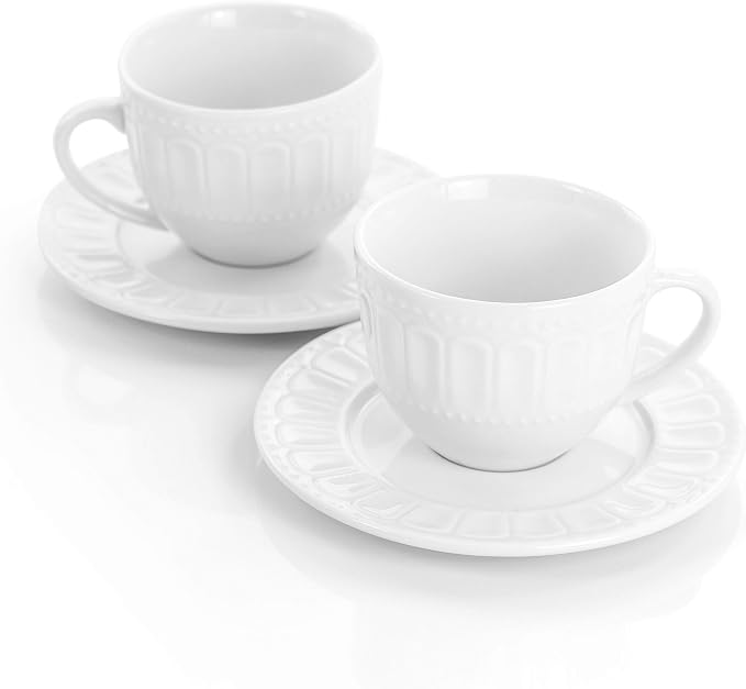 Elama Charlotte 6 Piece Mug Set in White (Pack of 2)