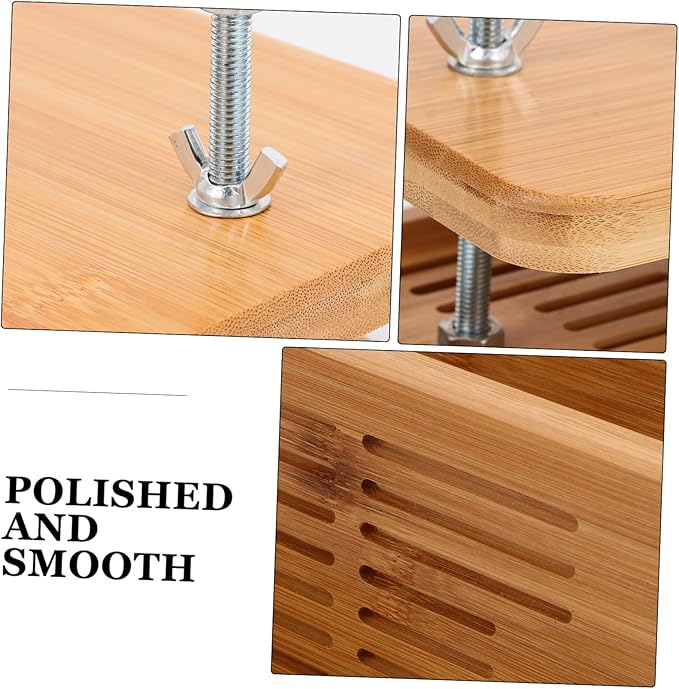 Cabilock Bamboo Tofu Press and Drainer Adjustable Pressure Tofu Maker 3-Tier Draining Tray for Homemade Bean Curd Kitchen Tool for DIY Soybean Curd