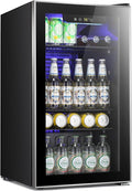 Antarctic Star Beverage Refrigerator -120 Can Mini Fridge for Soda Beer or Wine,Small Drink Dispenser, For Office or Bar with Adjustable Removable Shelves，Convertible Door ，3.1 Cu.Ft