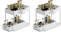Under Sink Organizers and Storage | Bathroom Cabinet Organizer, Sink Shelf with Utility Hooks and Side Caddy for Under Cabinet Storage | White (2-Pack) Under Kitchen Sink Organizer with Sliding Drawer