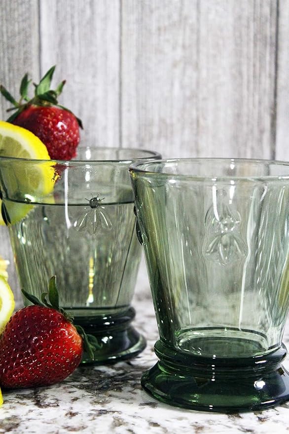 La Rochere Bee Green Tumbler Set/6 - La Rochere Bee Glassware Sets