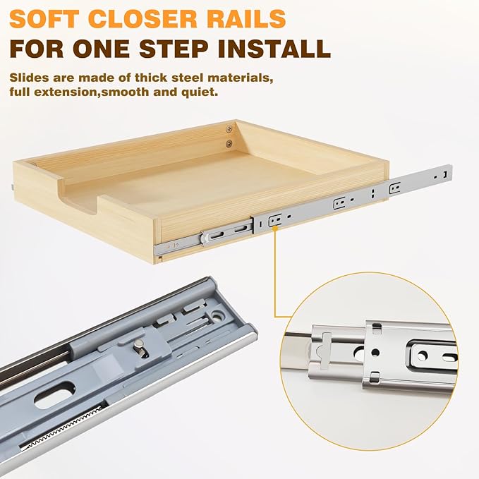 Pullout Cabinet Organizer, 17''W×21''D×3''H Slide Out Shelves for Kitchen Cabinets, Pull out Drawers for Kitchen Cabinets, Pantry, Bathroom, & Storage Organization