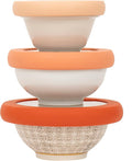 Food Huggers Replacement Lids for Glass Storage Containers | Silicone & Glass Lids that Don’t Crack | Fits Most Round Container Brands & Bowls | 100% Plastic Free | 3 Lid Set (XS,S,M), Terracotta