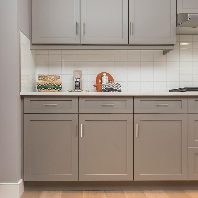 Ravinte 50 Pack | 5 Inch Cabinet Pulls Brushed Nickel Stainless Steel Kitchen Cupboard Handles Cabinet Handles 5 Inch Length, 3 Inch Hole Center