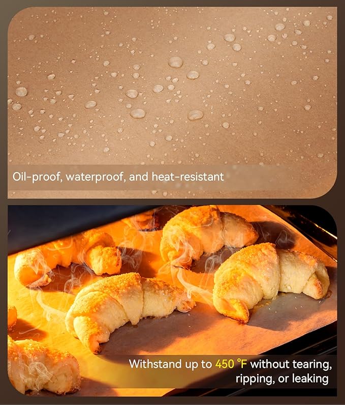 300 Pcs Parchment Paper Sheets, 9x13 In Non-Stick Precut Baking Parchment for Baking, Grilling, Air Fryer, Steaming, and More (Unbleached) - Quarter Sheet Size, Perfect for Bread, Cakes, Cookies