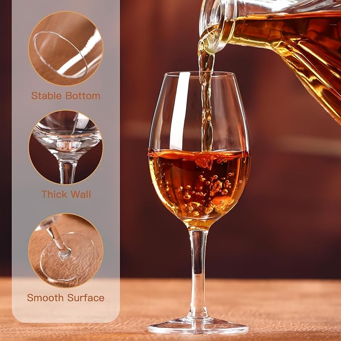 Port and Dessert Wine Glasses, Sherry, Cordial, Aperitif Tasting Glasses |7oz | Set of 4 Crystal Snifters | Mini Short Stem Liquor and Spirits Sippers