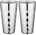 Beasea Stainless Steel Cups 19 oz, 2 Pack Large 18.6oz 550ml Stainless Steel Drinking Cups Tumbler Stackable Double Wall Insulated Individual Metal Pint Glasses Tin for Home Party Camping