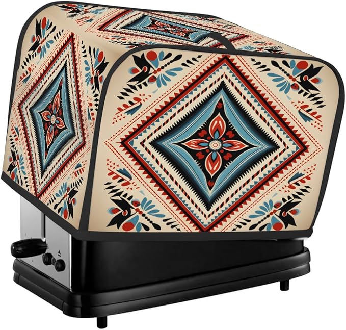 Bohemian Ethnic Aztec Western 2 Slice Toaster Cover Dust And Fingerprint Bread Maker Cover Bakeware Protector Washable Appliance Covers Kitchen Accessories For Home Kitchen Women Gift