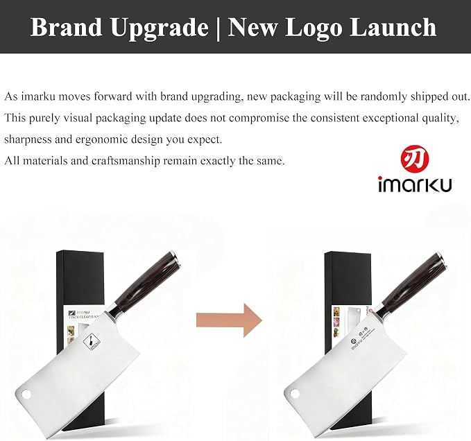 imarku Meat Cleaver 7 Inch, Razor Sharp Japanese High Carbon Steel Vegetable Cleaver Knife, Multipurpose Kitchen Chopper Butcher Knife for Home Kitchen & Restaurant, Ergonomic, Gifts for Men and Women