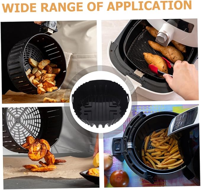 Gadpiparty 10pcs Air Fryer Silicone Tray Non-stick Baking Liner for Air Fryer Microwave Oven -grade Silicone Easy to Clean for Baking Roasting