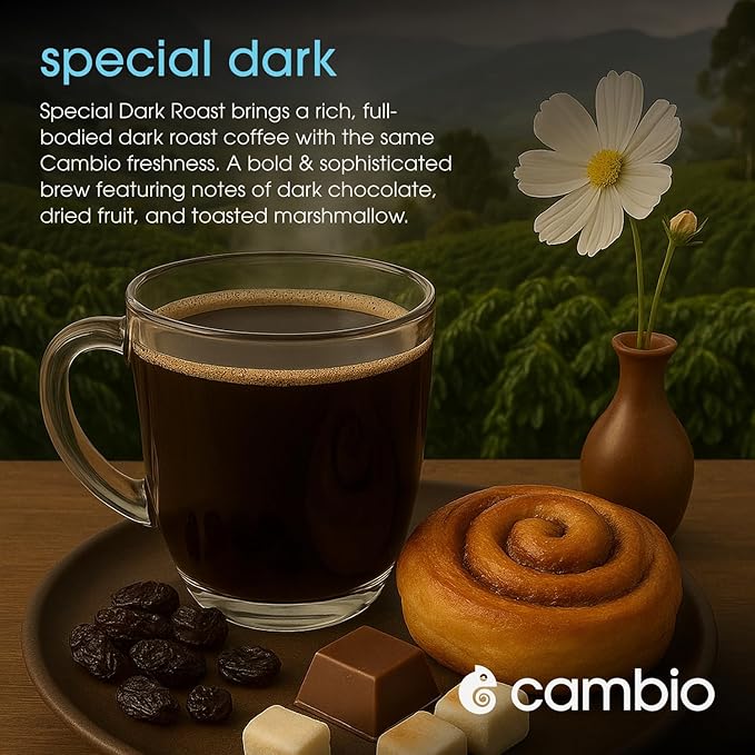 Cambio Roasters Special Dark Roast Organic Coffee Pods - The Only Organic Recyclable Aluminum Coffee Pods, Small Batch Roasted, Keurig® Compatible, Lower Acid, Bold Flavor, Lasting Freshness, 10 Count