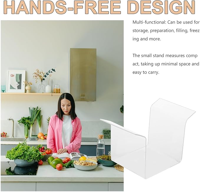 Abaodam Hands-free Food Prep Bag Holder Rack Stand for Large Zipper Storage Bags for Kitchen Use