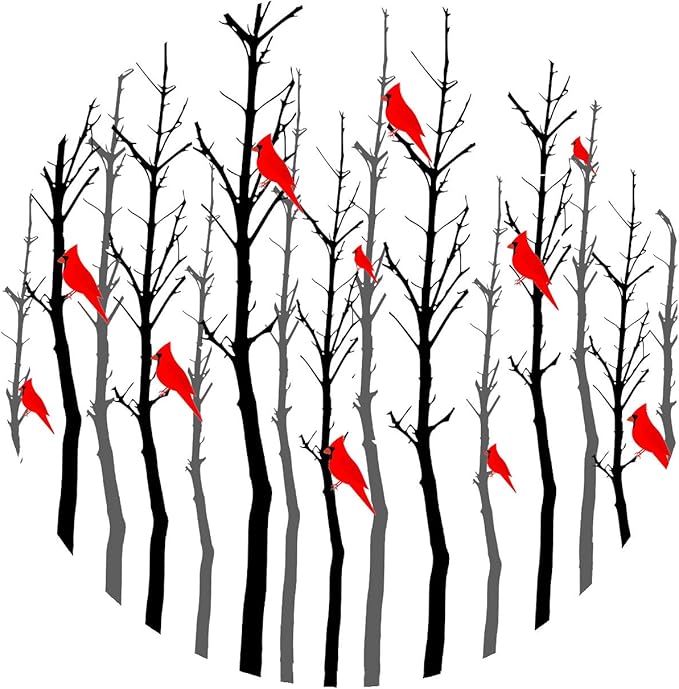 Andreas Silicone Cardinal Forest 8" Non-Slip Trivet/Pot Holder/Hot Pad – 100% Cotton Fabric Encapsulated in Silicone, Heat Resistant to 600°F – Flexible, Dishwasher Safe – USA Made, TR-395