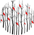Andreas Silicone Cardinal Forest 8" Non-Slip Trivet/Pot Holder/Hot Pad – 100% Cotton Fabric Encapsulated in Silicone, Heat Resistant to 600°F – Flexible, Dishwasher Safe – USA Made, TR-395
