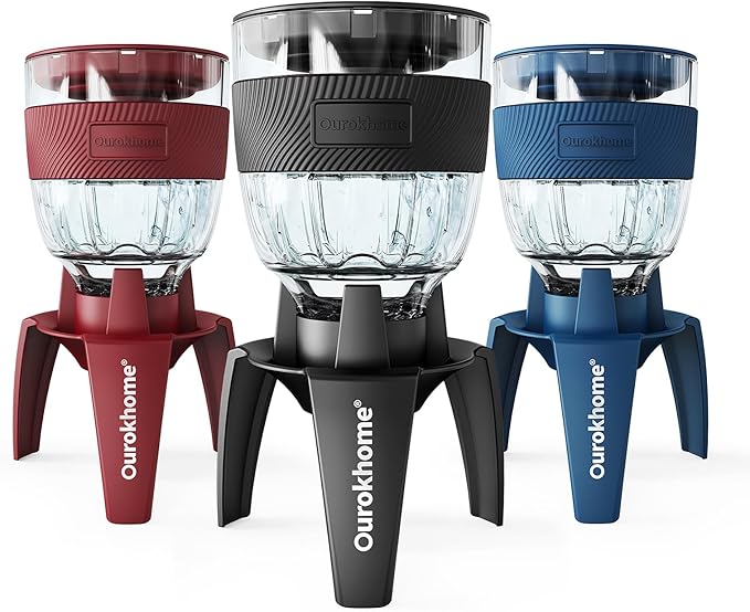 Ourokhome Wine Aerator Pourer - Decanter Spout, Premium Decanter for Red Wine，Designed for All Glasses, Improve Flavor, Enhance Bouquet Aerating Pourer (Black)