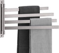 KOKOSIRI Hand Towel Holder Rack Swivel Bathroom Towel Bars Swing Out 4-Rail for Bath Kitchen Brushed Nickel Stainless Steel B5007BR-A4