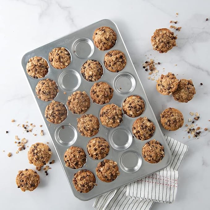 Nordic Ware Natural Aluminum Commercial Petite Muffin Pan, 24-Cavities (Pack of 4)