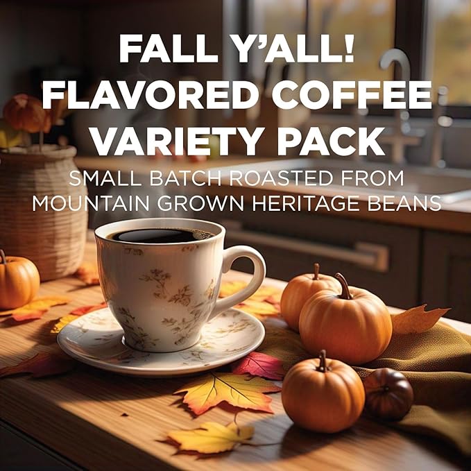 Maud's Fall Flavored Coffee Pods Variety Pack, 42ct, 6 Assorted Flavors, Medium Roast Coffee in Single Serve Pods – 100% Arabica Beans, Compatible with Keurig K Cups Maker