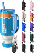 Thicc Buddy - 40 oz Stainless Steel Vacuum Insulated Tumbler with Lid and Straw for Water - Travel Mug Cupholder Friendly - Gifts for Women Men Him Her (Blue Pencil)