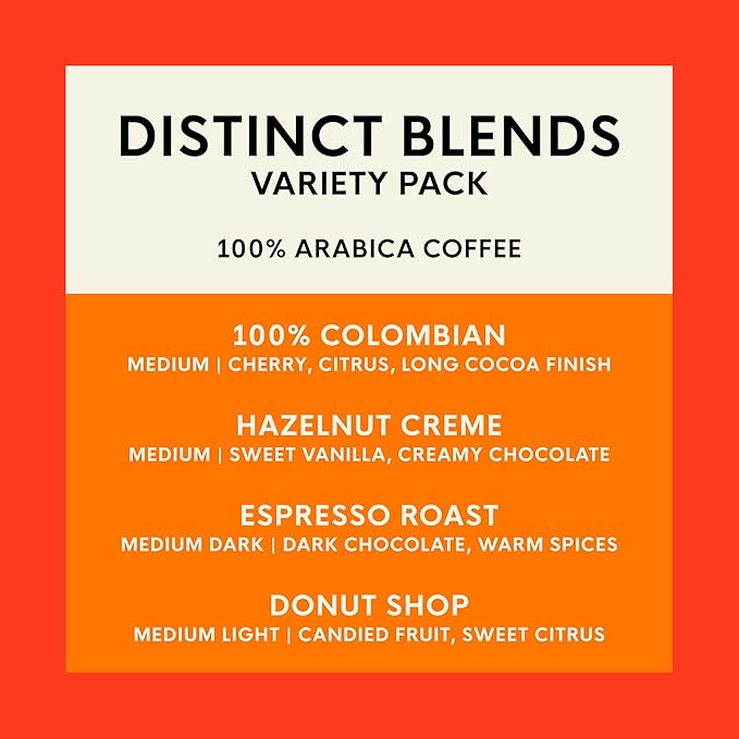 San Francisco Bay K-Cup Coffee Pods Distinct Assortment Variety Pack (80 ct), Includes 100% Colombian, Espresso Roast, Donut Shop, & Hazelnut Crème, Commercially Compostable Single-Serve Coffee Pods