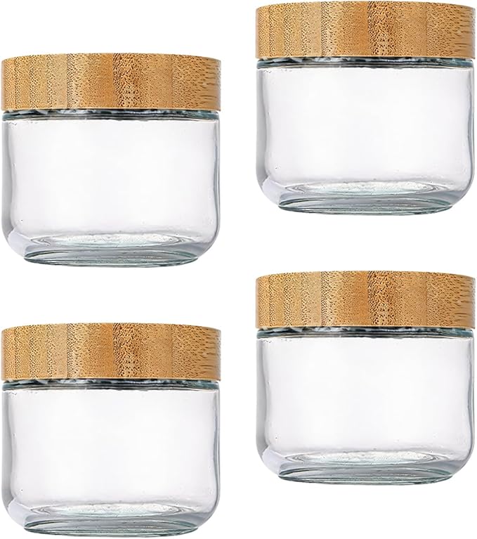 Glass Storage Jar with Airtights Lid for Overnight Oats Yogurt Parfaits and Food Storage 300ml 480ml Glass Food Container