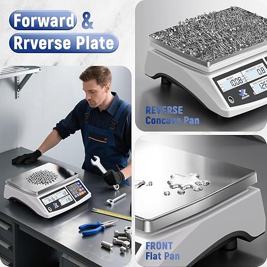 Industrial Counting Scale 40kg/88lb x 1g Precision Bench Scale Digital Inventory Counting Weight Scale for Small Parts and Coins, Electronic Gram Scale with Batteries/AC Power, lb/g/kg/oz