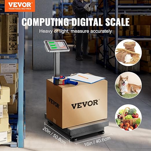 VEVOR Computing Digital Platform Scale, 660 lbs Load, 0.1 lbs Accuracy Computing Floor Scale & Taylor Mechanical Kitchen Weighing Food Scale Weighs up to 11lbs, Measures in Grams and Ounces