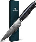 Kitchen Paring Knife 4“ - Japanese Powder Steel 63 HRC Fruit Knife for Peeling & Coring Razor Sharp 12° Edge Vegetable Chopper with Pakkawood Handle