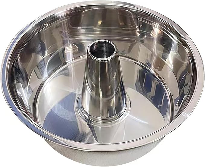 Fox Run Angel Food Cake Pan, Stainless Steel, Removable Bottom, 10" x 5" | Bake Bundt Cakes & Angel Food Cakes | Durable Stainless Steel Tube Cake Pan | Consistent Results | Essential Baking Pan