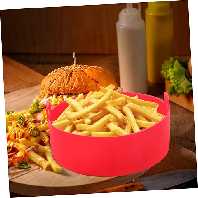 Silicone Pad for Air Fryer Replacement Liner Fry Basket Pot Accessory Red Oven Liner Baking Tray Non-stick Easy to Clean