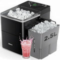 Silonn Countertop Ice Maker with 2.5L Expandable Ice Basket & 1.8L Water Tank, 9 Bullet Ice in 6 Mins, Portable Ice Makers, LED Touch Control, Self-Cleaning, 2 Ice Sizes for Home Kitchen Office
