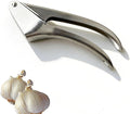 Stainless Steel Garlic Press, Easy to Squeeze, Ergonomic Handle, No Need to Peel Garlic Press,Garlic Mincer, Garlic Ginger Crushing Tool, Silver