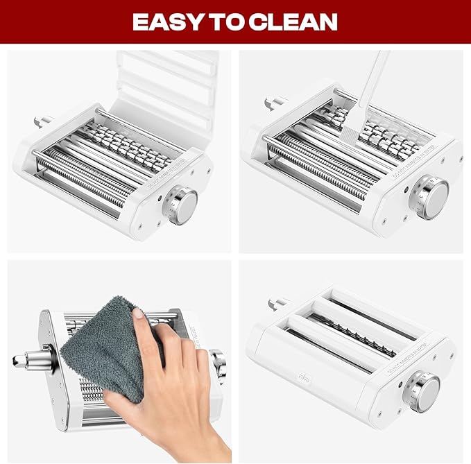Pasta Attachment for KitchenAid Stand Mixer, 3 in 1 Set Pasta Maker KitchenAid Attachment Includes Spaghetti Cutter, Pasta Sheet Roller and Fettuccine Cutter, Attachment for Kitchen aid Mixers