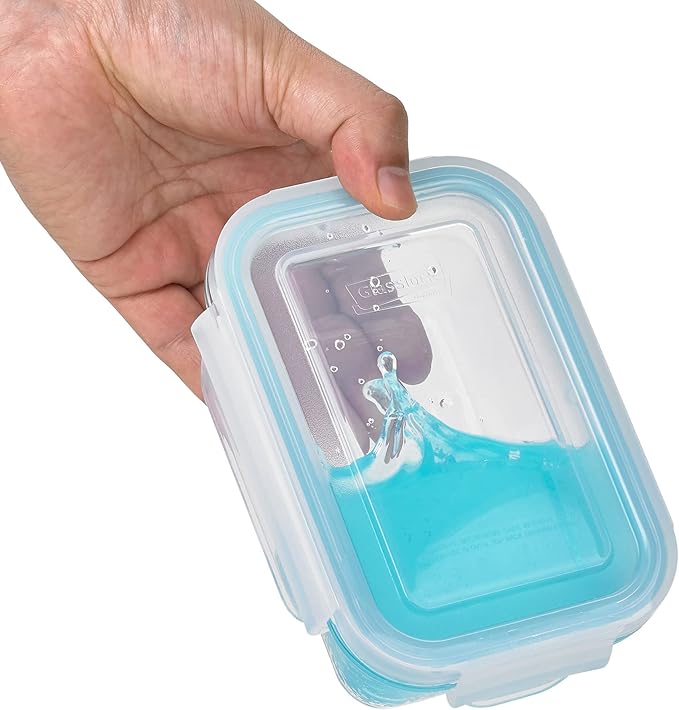 Glasslock Tempered Glass Food Storage Containers with Lids for Household Essentials, Meal Prep, and Leftover Storage, Clear (8 Pack)