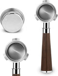 54mm Bottomless Portafilter for Breville BES870/878/880 | Barista Express/Pro/Touch | 304 Stainless Steel & Ebony Handle | Includes 18g Filter Basket