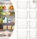 Crystal Clear Freezer Storage Bins, BPA-Free Clear Fridge Organizer Bins with Handles, Stackable Plastic Bins for Organization, Heavy-Duty Clear Storage Bins (Transparent, 4L+4S)
